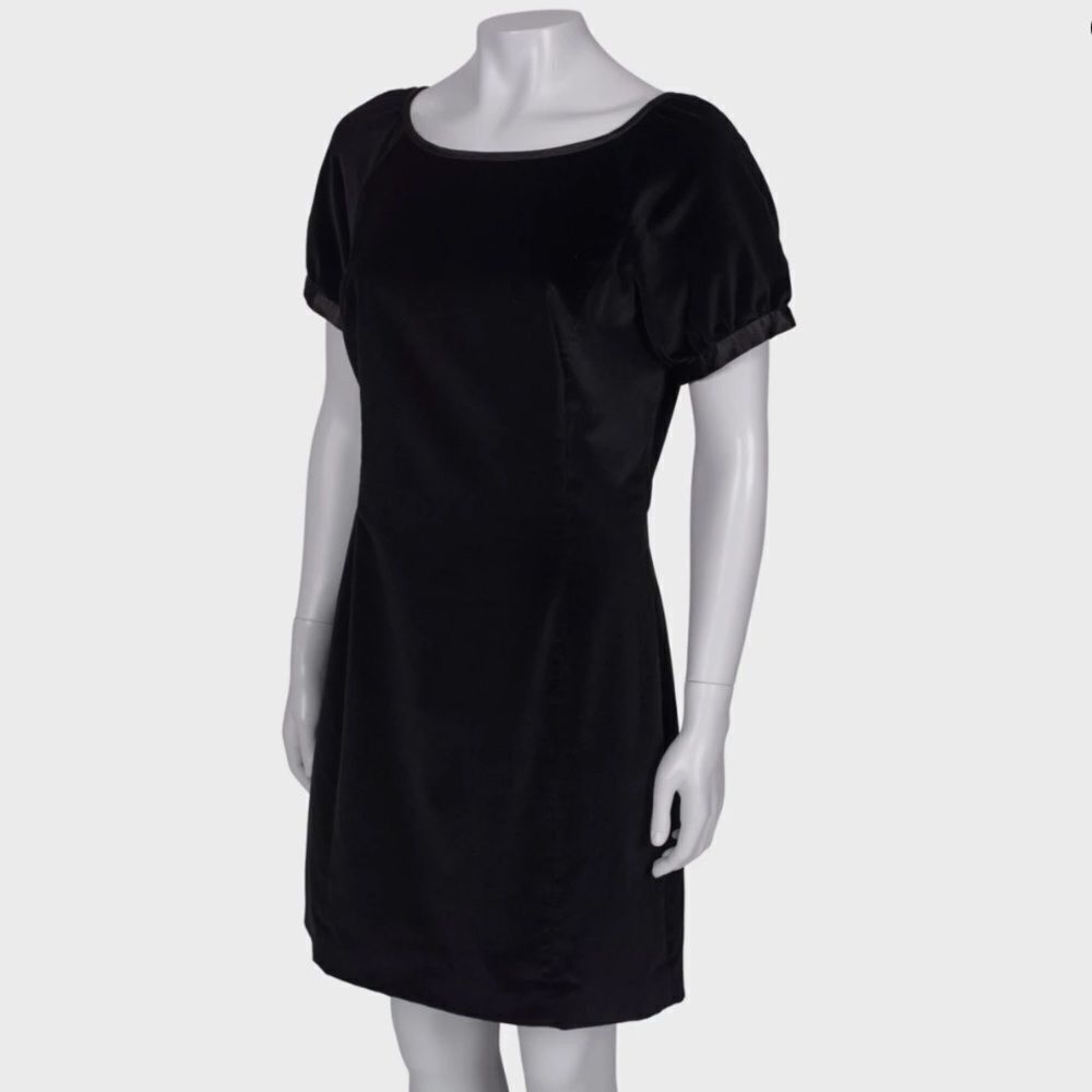 Rachel Zoe‎ Black Velvet Lace-Back Puff Sleeve Mini Dress Black Size 8 NWT
